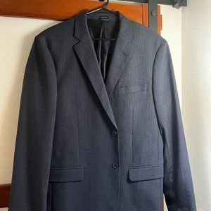Mens Blue Suit Jacket W/ Pinstripes- XL